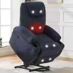 Acekool Power Lift Recliner Chair Corduroy, U-Headrest Massage Heat Chair with Dual Cup Holders for Living Room