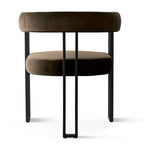 Ensemble de salle à manger 7 pièces avec chaises en velours, table ovale noire moderne et fauteuils rembourrés avec pieds en métal pour salle à manger - Panipeachy