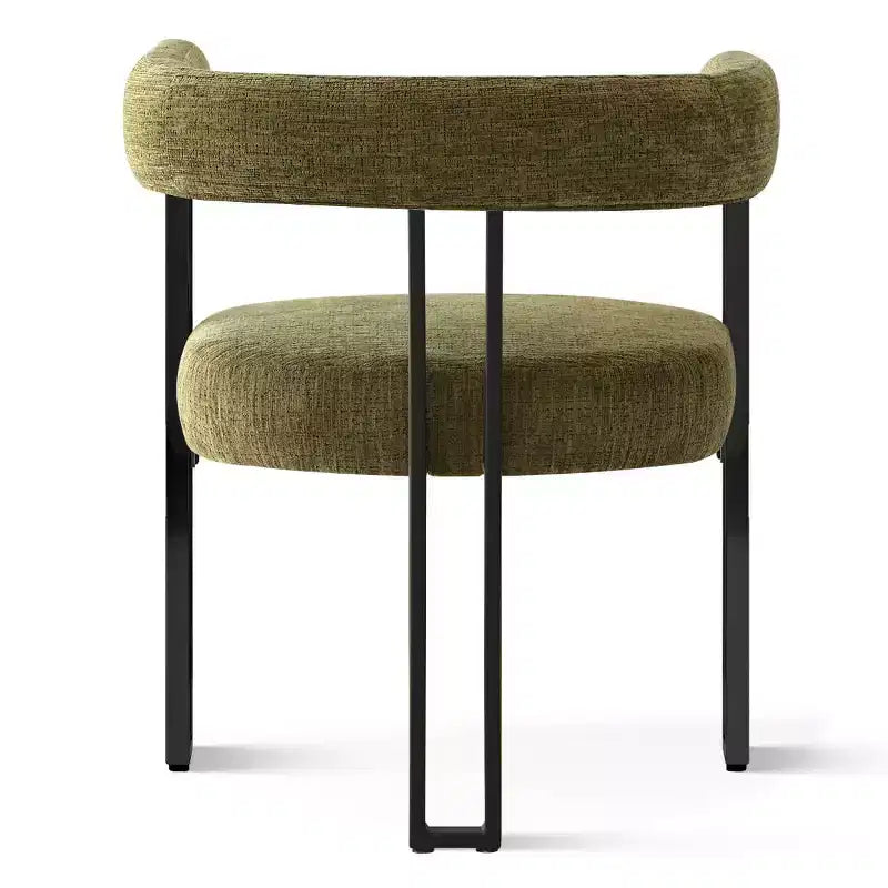 7-Piece Round Dining Table Set with 6 Upholstered Chenille Chairs, 52 Modern Pedestal Table with Metal Leg Dining Chairs for Kitchen-Panipeachy