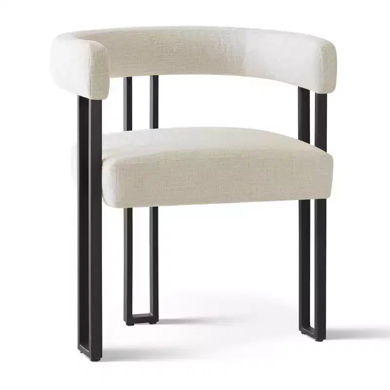 7-Piece Round Dining Table Set with 6 Upholstered Chenille Chairs, 52 Modern Pedestal Table with Metal Leg Dining Chairs for Kitchen-Panipeachy