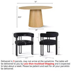 7-Piece Round Dining Table Set with 6 Upholstered Chenille Chairs, 52 Modern Pedestal Table with Metal Leg Dining Chairs for Kitchen-Panipeachy