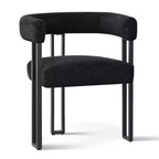 7-Piece Round Dining Table Set with 6 Upholstered Chenille Chairs, 52 Modern Pedestal Table with Metal Leg Dining Chairs for Kitchen-Panipeachy