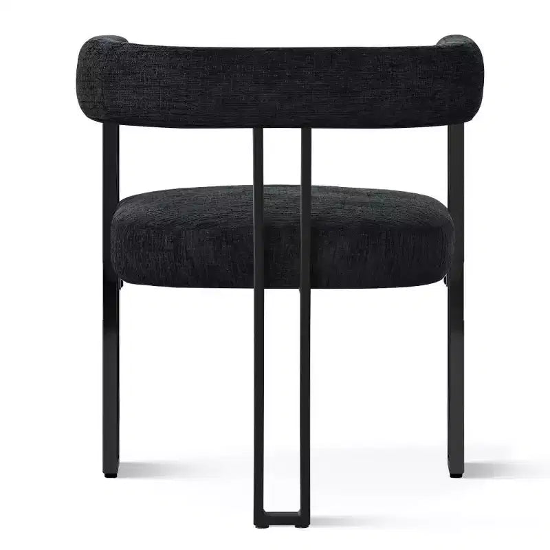 7-Piece Round Dining Table Set with 6 Upholstered Chenille Chairs, 52 Modern Pedestal Table with Metal Leg Dining Chairs for Kitchen-Panipeachy