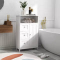 Bathroom Single Door Cabinet With 3 Drawers, Multi-functional Wooden Storage Cabinet For Bathroom Kitchen Living Room Hallway Apartment White