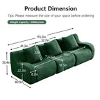 Canapé modulable moderne avec accoudoir incurvé, tissu bouclette, 3 places, assise profonde Cloud Sofa pour salon et chambre à coucher, aucun assemblage requis-Panipeachy