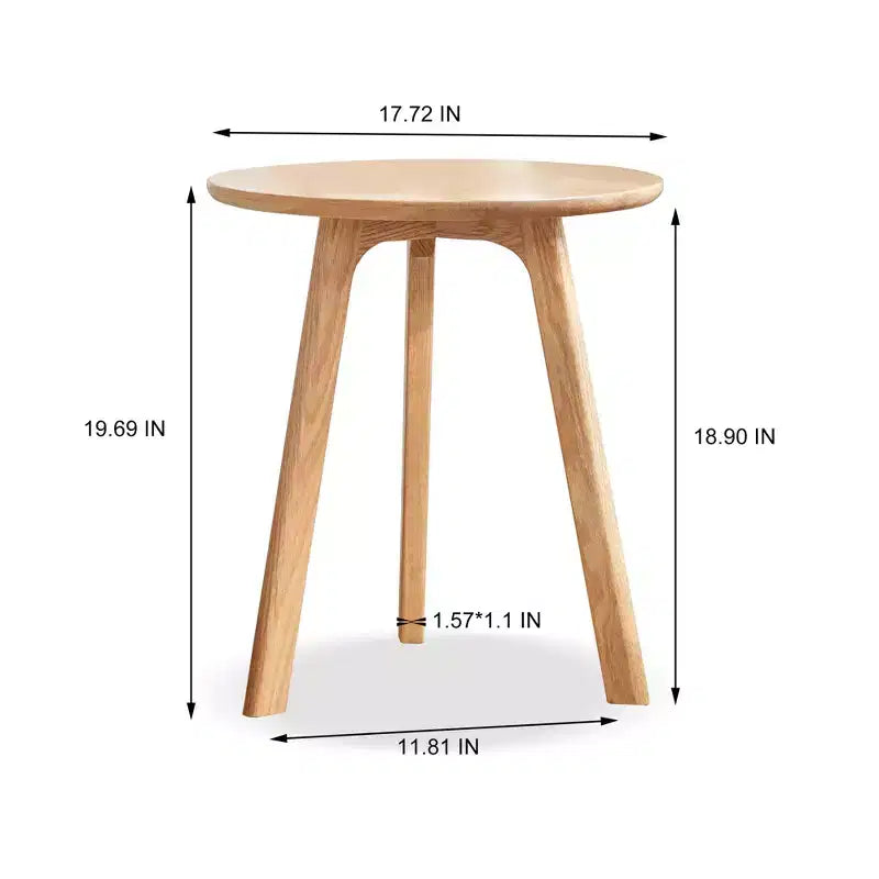 TUYOHW Modern Coffee Table with 100% Oak Wood Frame,17.7 Low End Table for Living Room,Rustic Round Side Table,Easy to Assemble,Natural