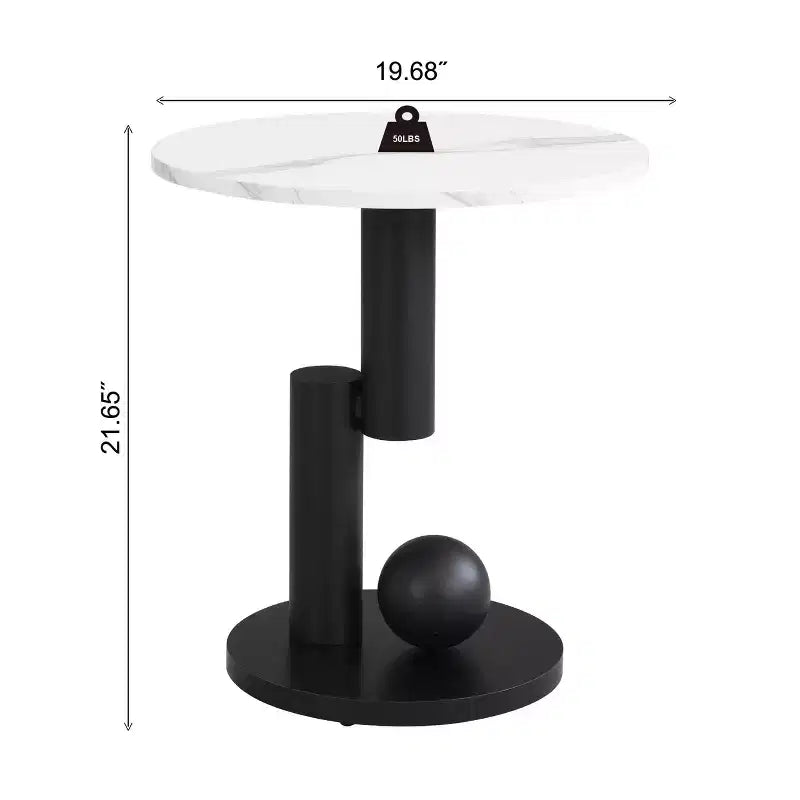 TUYOHW Modern Nesting Coffee Table Set of 2,Oval Coffee Table for Living Room,Round End Table Set with Drawer,Storage Cocktail Table,Black/White