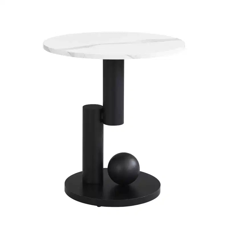 TUYOHW Modern Nesting Coffee Table Set of 2,Oval Coffee Table for Living Room,Round End Table Set with Drawer,Storage Cocktail Table,Black/White
