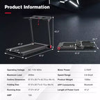 Tapis de course pliable Gymax, machine de marche électrique avec moteur puissant de 3,75 CV, tapis de course électrique sous le bureau avec haut-parleur Bluetooth et écran LCD