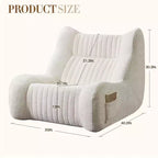 Fauteuil poire géant Okak avec accoudoirs, fauteuil de sol avec éponge haute résilience, canapé poire paresseux pour adultes, fauteuil d'appoint