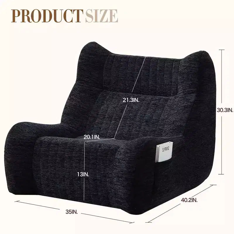 Fauteuil poire géant Okak avec accoudoirs, fauteuil de sol avec éponge haute résilience, canapé poire paresseux pour adultes, fauteuil d'appoint