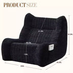 Fauteuil poire géant Okak avec accoudoirs, fauteuil de sol avec éponge haute résilience, canapé poire paresseux pour adultes, fauteuil d'appoint