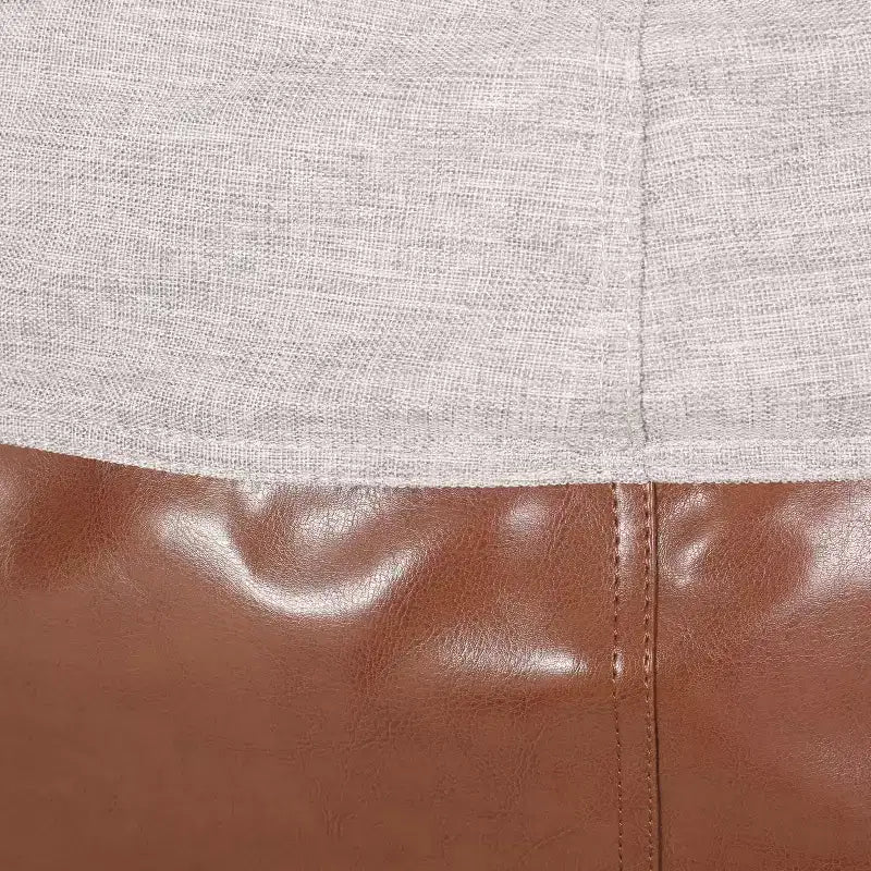 Okak 5 FT Rounded Bean Bag Chair, Faux Leather Bean Bag Sofa Floor Chair Comfy Sofa Chair for Living Room, Bedroom