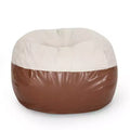 Okak 5 FT Rounded Bean Bag Chair, Faux Leather Bean Bag Sofa Floor Chair Comfy Sofa Chair for Living Room, Bedroom