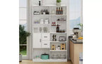TUYOHW 4-Tier Tall Bookshelves with 10 Cubes and 3 Doors,Open Shelf Bookshelf with Storage Cabinet,Wood Bookcases for Living Room,Office