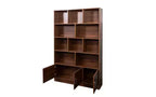 TUYOHW 4-Tier Tall Bookshelves with 10 Cubes and 3 Doors,Open Shelf Bookshelf with Storage Cabinet,Wood Bookcases for Living Room,Office