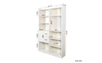 TUYOHW 4-Tier Tall Bookshelves with 10 Cubes and 3 Doors,Open Shelf Bookshelf with Storage Cabinet,Wood Bookcases for Living Room,Office