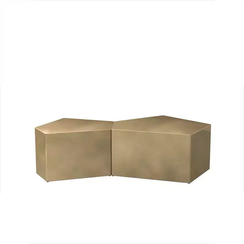 TUYOHW Irrugular Pentagon Coffee Table,Set of 2,Geometric End Table,24/29 Accent Center Table for Living Room,Side Table Set,110lbs Capacity