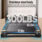 Tapis de course pliable avec inclinaison automatique, capacité de 136 kg, vitesse de 5 CV et 19 km/h, contrôle via application intelligente, 64+3+3+1 programmes, équipement pour la course à pied, la marche et le jogging