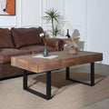 GDFStudio Leva Industrial Wooden Coffee Table with Metal Legs