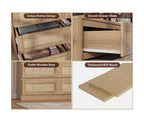 Rattan Dresser for Bedroom, Modern 8 Drawer Wooden Dresser Chest, Wide Wood Beside Table for Closet, Nursery, Living Room and Entryway