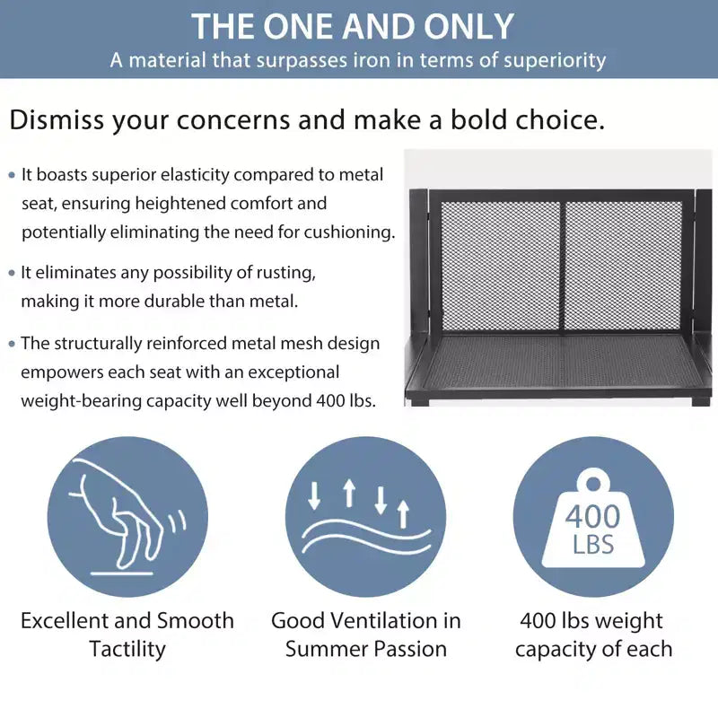 Mondawe 7 Pieces Metal Outdoor Furniture Sets Patio Sectional Sofa Garden Conversation Sets