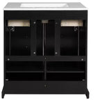 Meuble-lavabo de salle de bain de 30 pouces avec évier, armoire de rangement de salle de bain avec tiroirs et portes à fermeture douce, noir