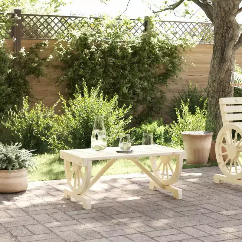 vidaXL Garden Coffee Table Brown Solid Fir Wood