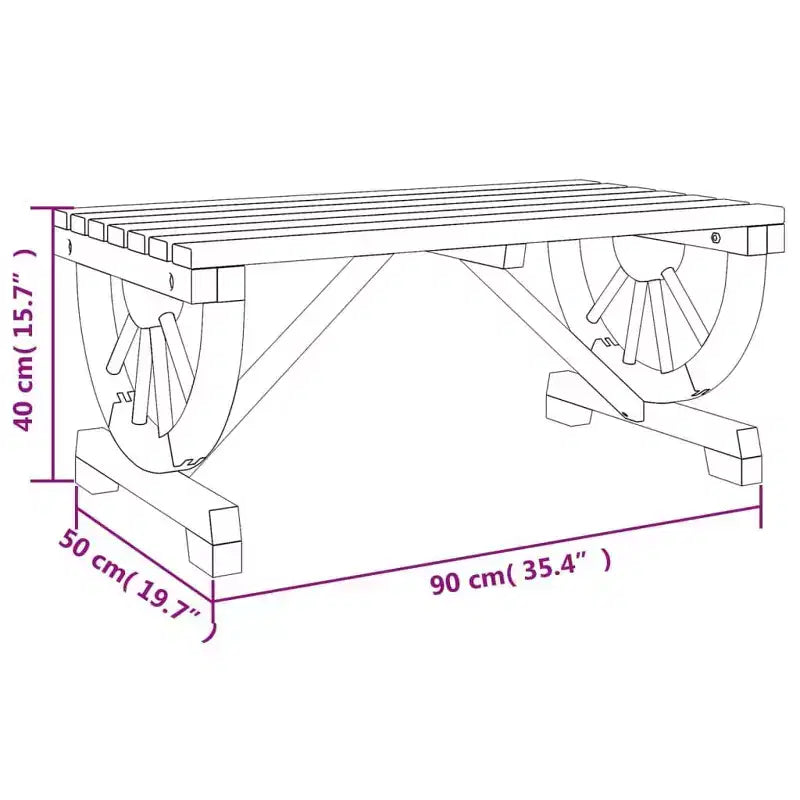 vidaXL Garden Coffee Table Brown Solid Fir Wood