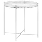 vidaXL Side Table Silver 15.7x15.7x16.1 Glass