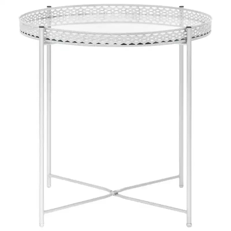 vidaXL Side Table Silver 15.7x15.7x16.1 Glass