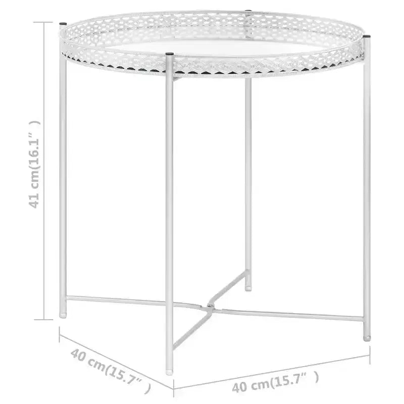vidaXL Side Table Silver 15.7x15.7x16.1 Glass