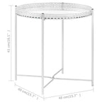 vidaXL Side Table Silver 15.7x15.7x16.1 Glass
