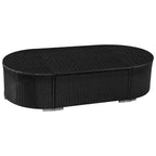 vidaXL Garden Sofa Black and Tropical Blue