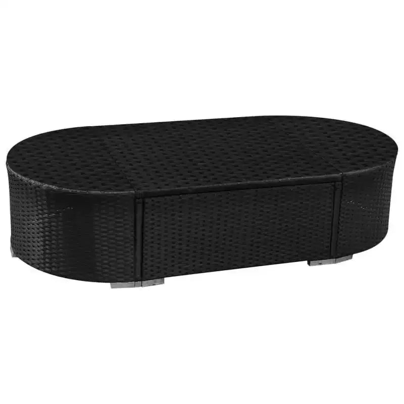 vidaXL Garden Sofa Black and Tropical Blue