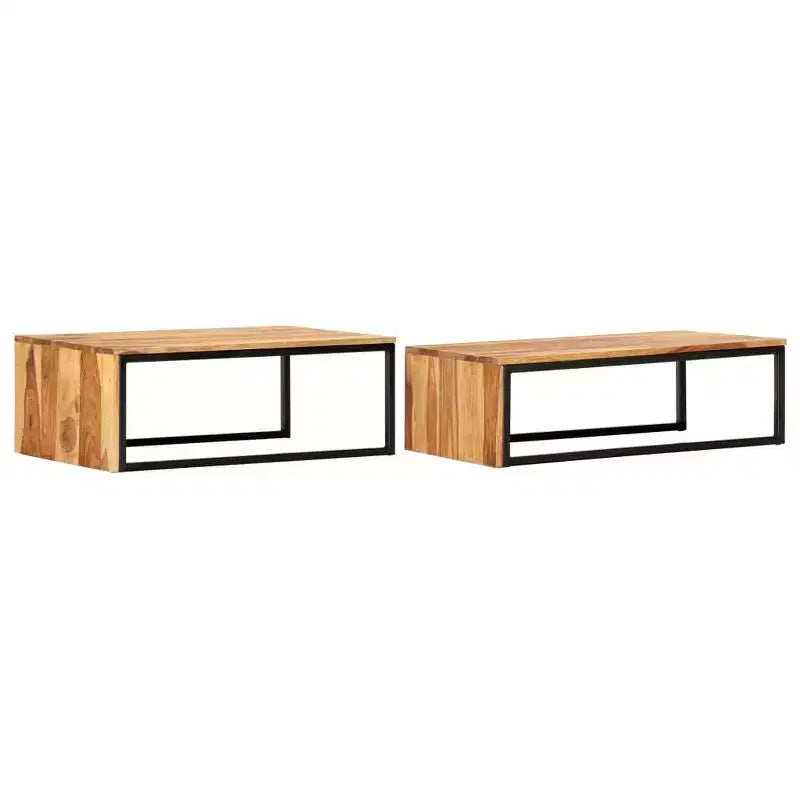 vidaXL Nesting Tables 2 pcs Solid Acacia Wood