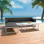 vidaXL 4 Piece Patio Lounge Set with Cushions Aluminum Black