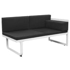vidaXL 4 Piece Patio Lounge Set with Cushions Aluminum Black