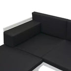 vidaXL 4 Piece Patio Lounge Set with Cushions Aluminum Black
