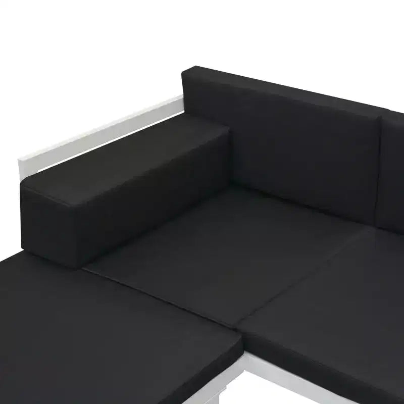 vidaXL 4 Piece Patio Lounge Set with Cushions Aluminum Black