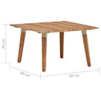 vidaXL Patio Coffee Table 23.6x23.6x14.2 Solid Acacia Wood