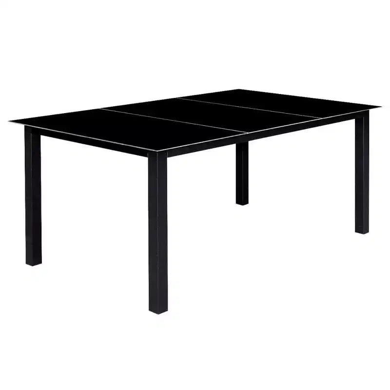 vidaXL Garden Table And Chair Black Powder-coated aluminum, Glass, Textilene