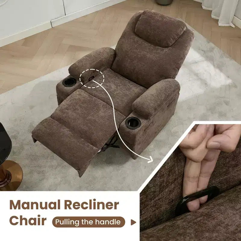 Fauteuil inclinable, fauteuil inclinable à bascule pivotant à 360° pour adultes avec massage et chaleur, fauteuils à bascule électriques pour salon, chambre de bébé