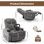 Fauteuil inclinable, fauteuil inclinable à bascule pivotant à 360° pour adultes avec massage et chaleur, fauteuils à bascule électriques pour salon, chambre de bébé