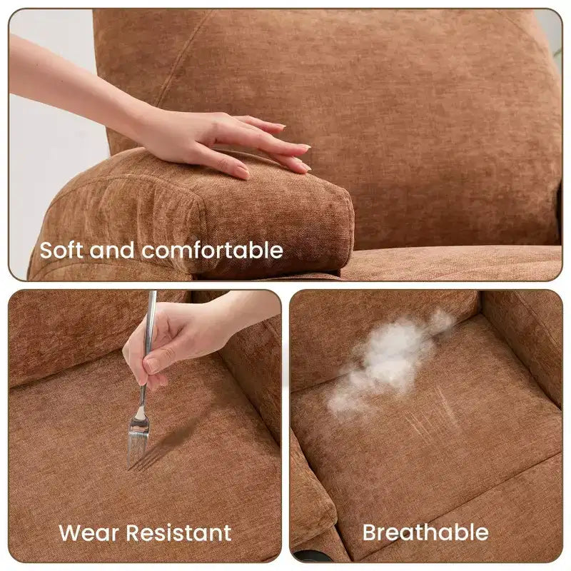 Fauteuil inclinable, fauteuil inclinable à bascule pivotant à 360° pour adultes avec massage et chaleur, fauteuils à bascule électriques pour salon, chambre de bébé
