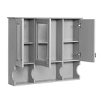 CASAINC 35 x 28 Wall Mounted Mirror Medicine Cabinet with Open Shelves, Modern Bathroom Storage Cabinet