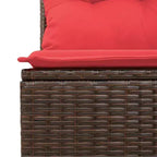 vidaXL 7 Piece Garden Sofa Set with Cushions Brown Poly Rattan