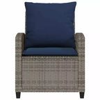 vidaXL Garden Sofa Set Grey, Navy blue PE rattan and powder-coated steel