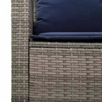 vidaXL Garden Sofa Set Grey, Navy blue PE rattan and powder-coated steel