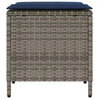 vidaXL Garden Sofa Set Grey, Navy blue PE rattan and powder-coated steel